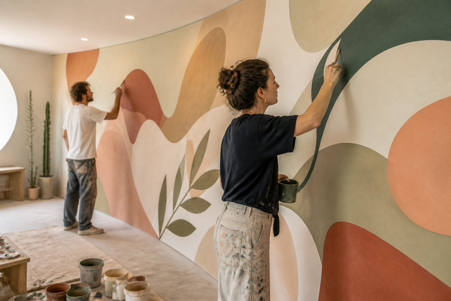 Muralistes au travail